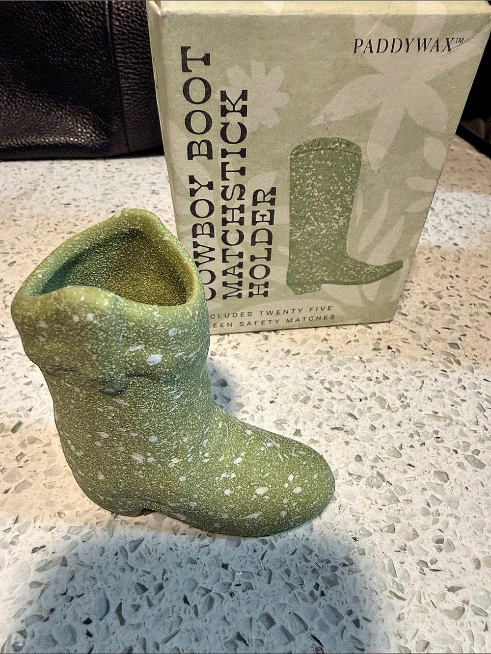 Paddywax Cowboy Boot Matchstick Holder Green